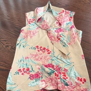 Like new Floral Sleeveless Top - Beige and Pink